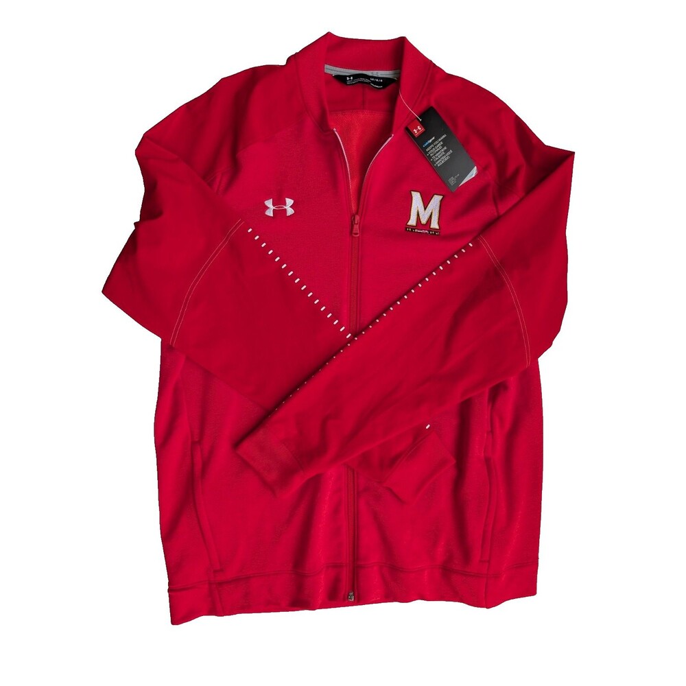 Under Armour Maryland Terrapins Full Zip Warm Up Jacket Red LG NWT 1327203